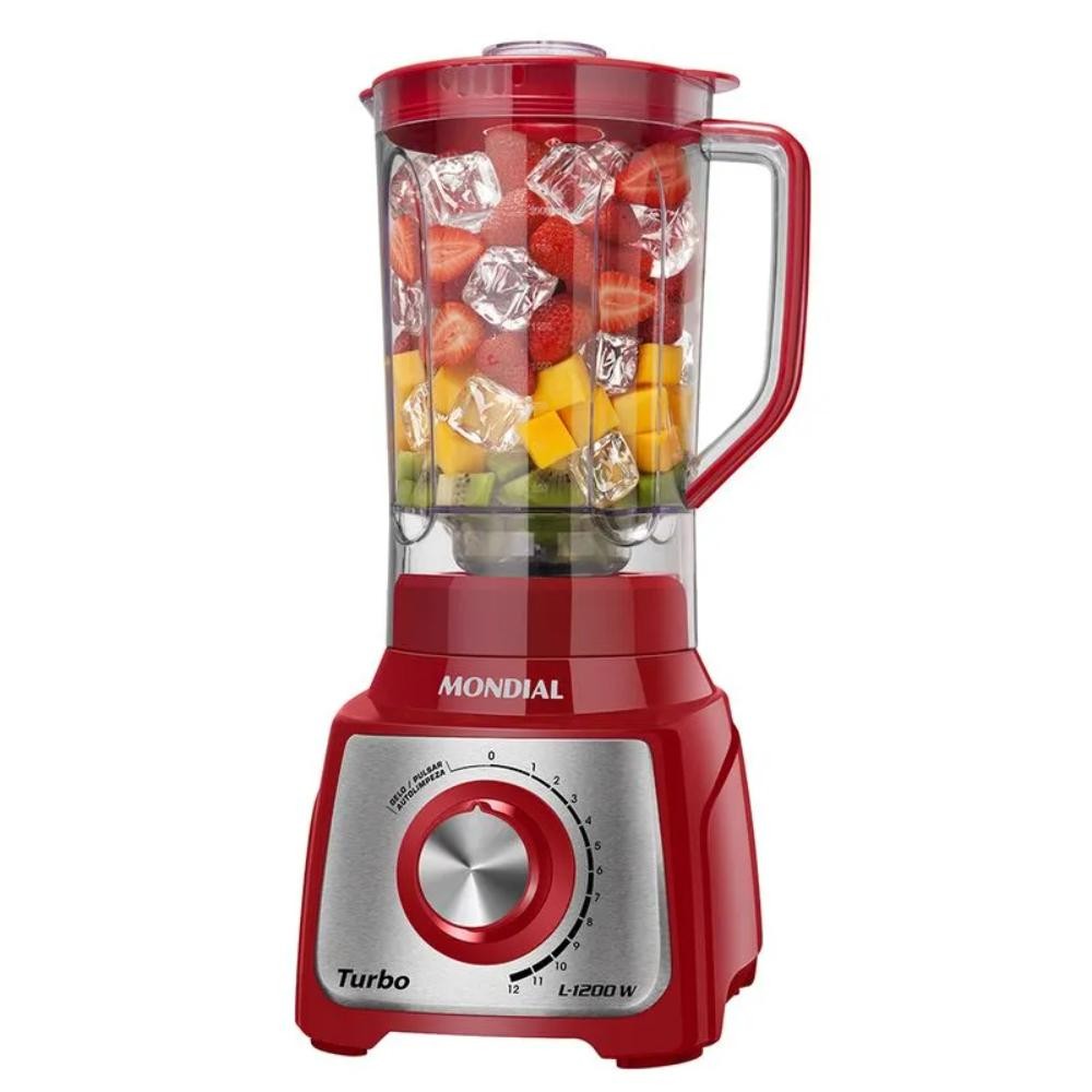 Liquidificador Mondial Turbo Vermelho Inox 1200W 127V RI