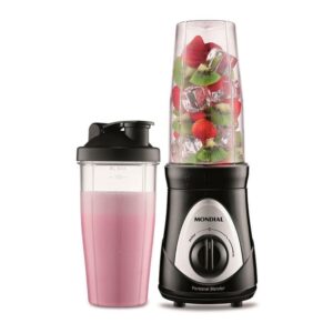 Liquidificador Portátil Mondial Personal Blender Preto Prata 220V