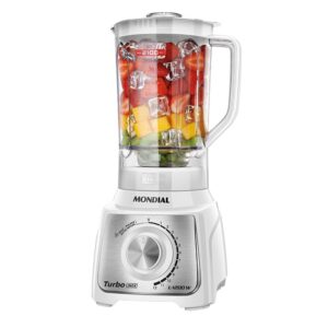 Liquidificador Turbo Mondial Branco e Inox 1200W WI