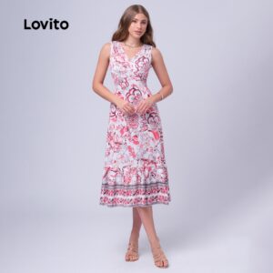 Lovito Vestido Feminino Midi Estampa Boho DRB655BRL685