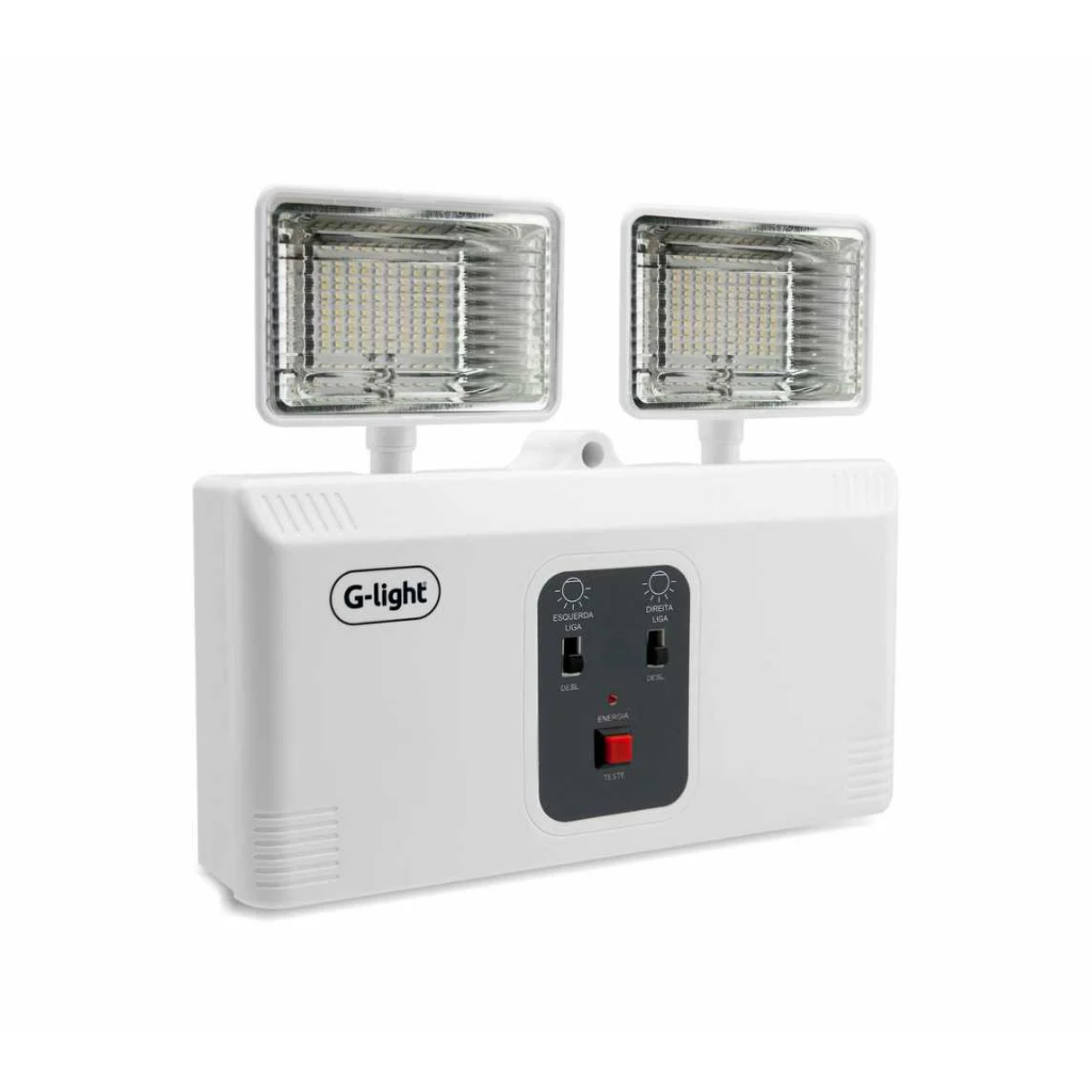 Luminária De Emergência LED 2 Faróis Bivolt Iluminação Automática