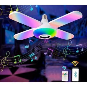 Luminária de Teto LED RGB com Caixa de Som Bluetooth Controle Remoto