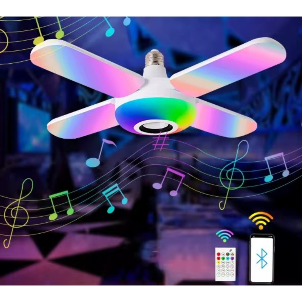 Luminária de Teto LED RGB com Caixa de Som Bluetooth Controle Remoto