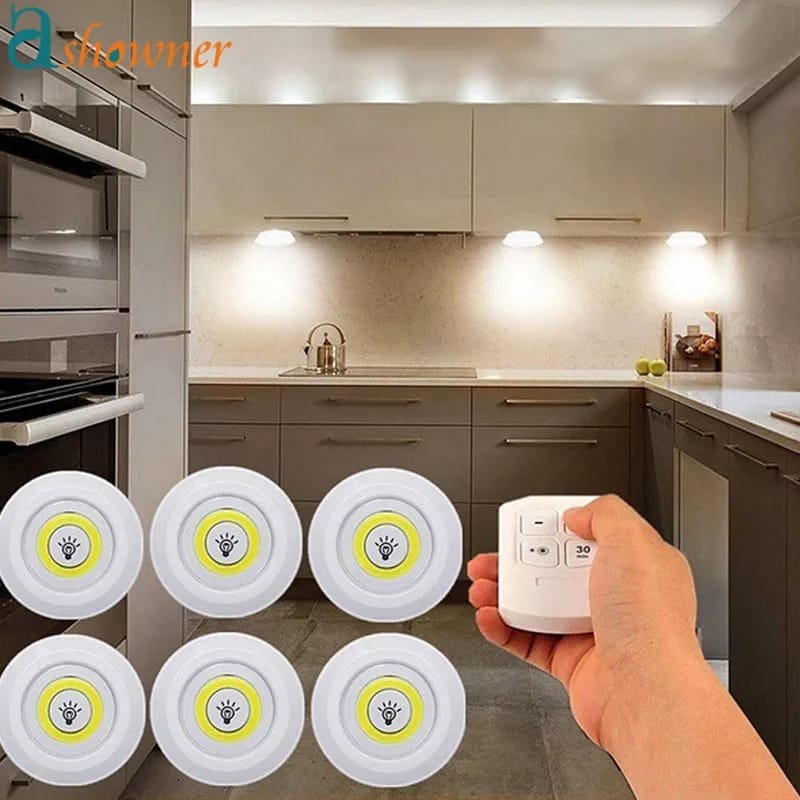 Luminária Kit 3 Lâmpadas Led Sem Fio Controle Luz Branca Mt027 2