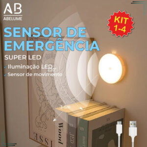 Luminária Led Sensor De Presença Automático 3 Tons de Luz Inteligente