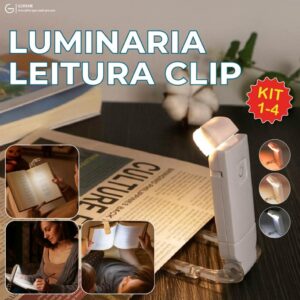 Luminária Luz Led Leitor Prendedor Clips para Leitura Flexível USB