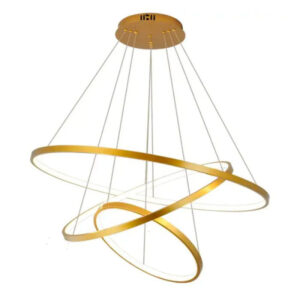 Lustre De Led Pendente Luminária 3 Arcos Anéis Moderno 89w Cores