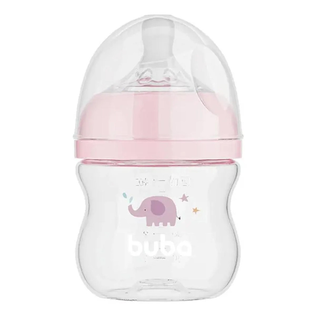 Mamadeira Buba Easy Flow Elefante Rosa 120ml