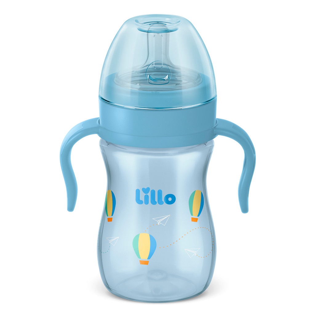 Mamadeira com Alça Super Evolution 240ml Azul Lillo