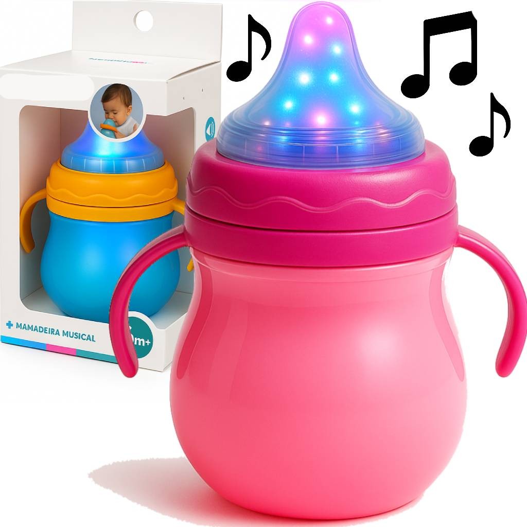 Mamadeira de Brinquedo Musical Infantil C Luz e Som