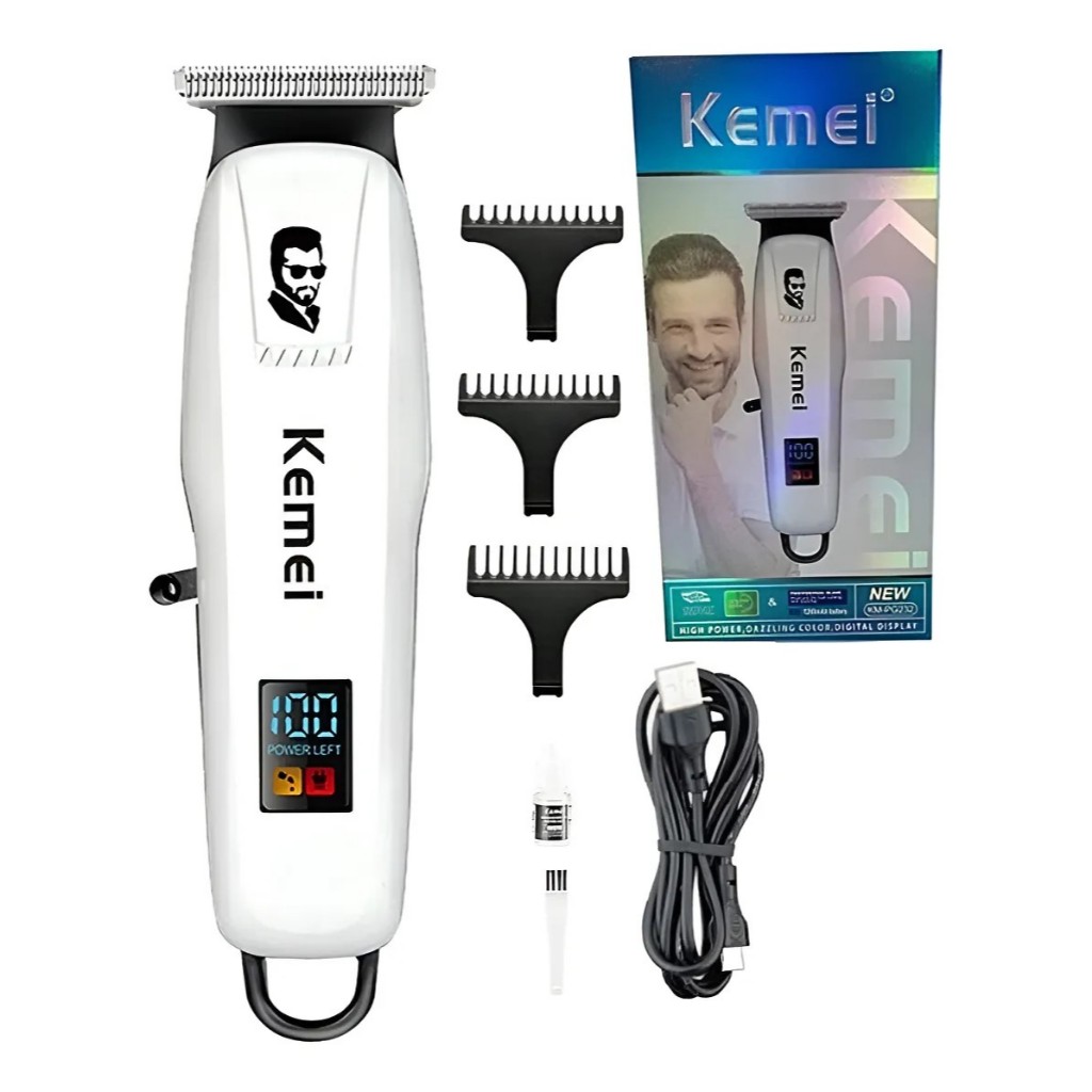 Máquina de Acabamento e Barbeador Kemei KM- Corte de Cabelo 5W Bivolt