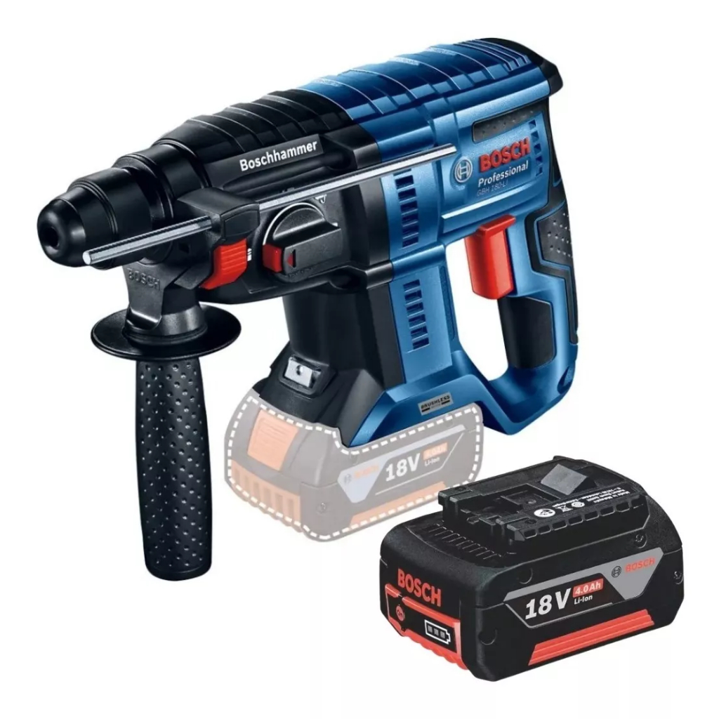Martelete Perfurador Bosch A Bateria 18v 4ah Gbh 180-li Brushless Sem