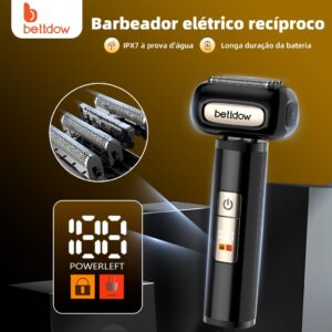 Mini Barbeador Portátil Bettdow USB 4 Lâminas 6800rpm IPX7 À Prova