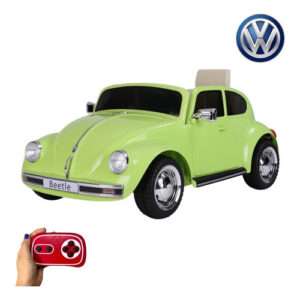 Mini Carro Brinquedo Elétrico Fusca Verde Som Luzes Controle 110v 220v