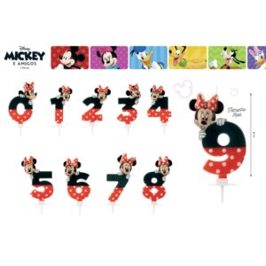 Minnie Mouse Unidade Vela de Aniversário Números Silver Festas