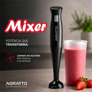 Misturador Elétrico Turbo Mixer Elétrico Liquidificador Potente