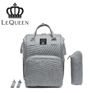 Mochila Bolsa Maternidade Bebê Mamãe Lequeen Porta Mamadeira Térmico — Bolsas e Mochilas