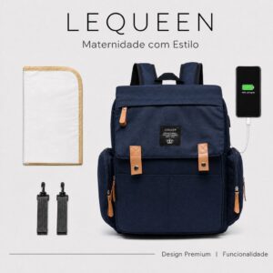 Mochila Bolsa Maternidade Lequeen Land Reforçada Multifuncional Bebê