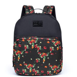 Mochila Cavalera Flower Moda Feminina Fashion Moderna Preta — Bolsas e Mochilas