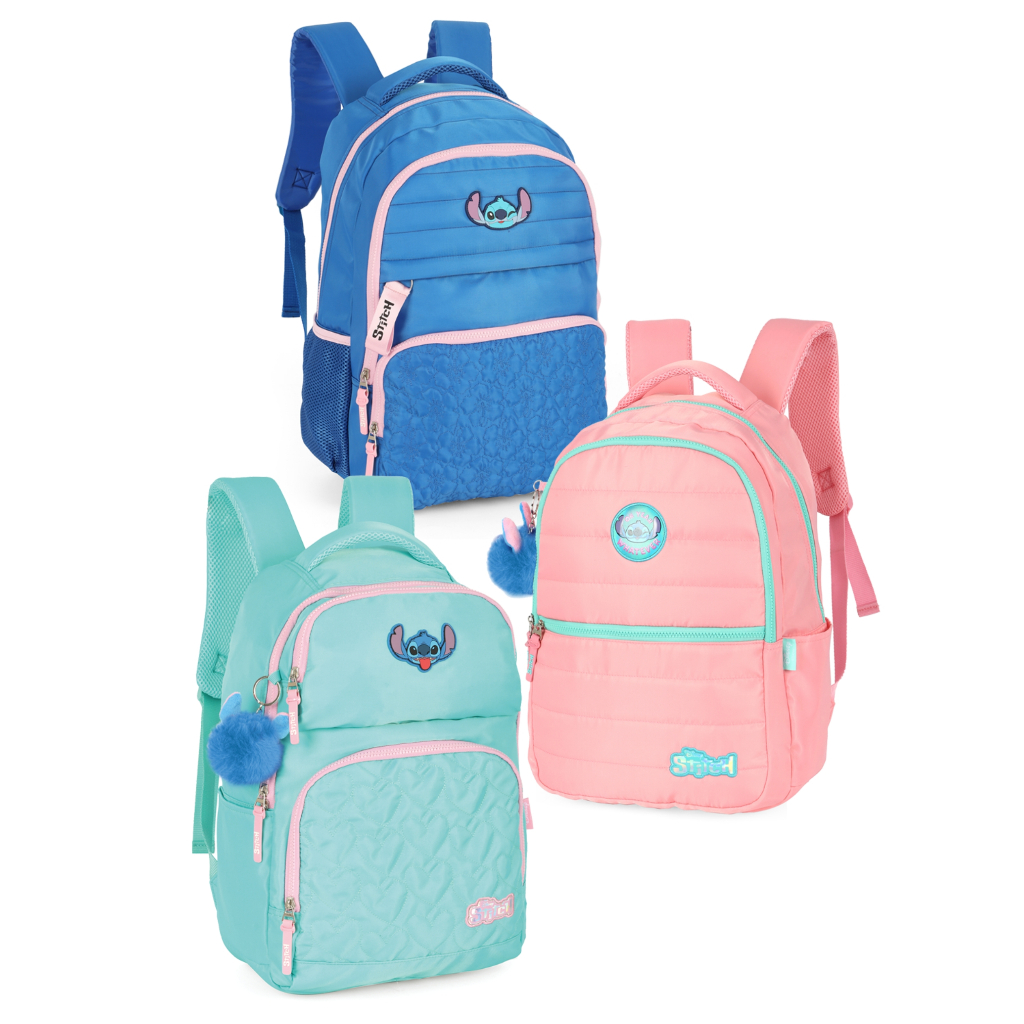 Mochila De Costas 45x32cm Laptop Disney Stitch Luxcel Luxcel — Bolsas e Mochilas