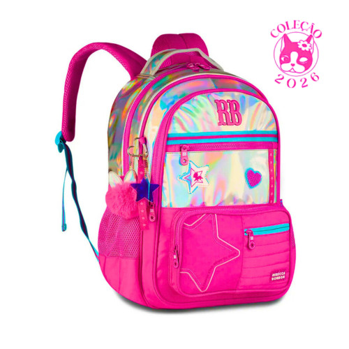 Mochila de Costas Rebecca Bonbon Holo Shine Clio Style COR:Rosa — Bolsas e Mochilas