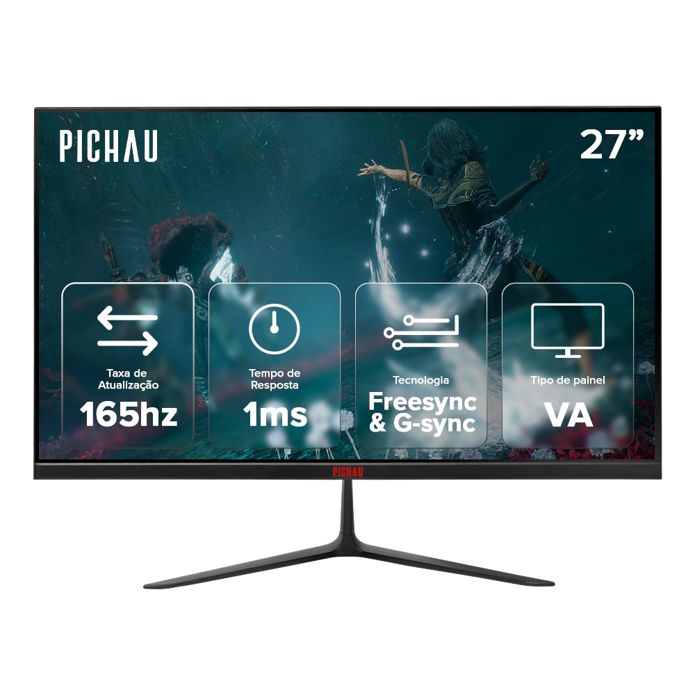 Monitor Gamer Pichau Athen V3 Ultra, 27 Pol, VA, Qhd, 1ms, 165Hz