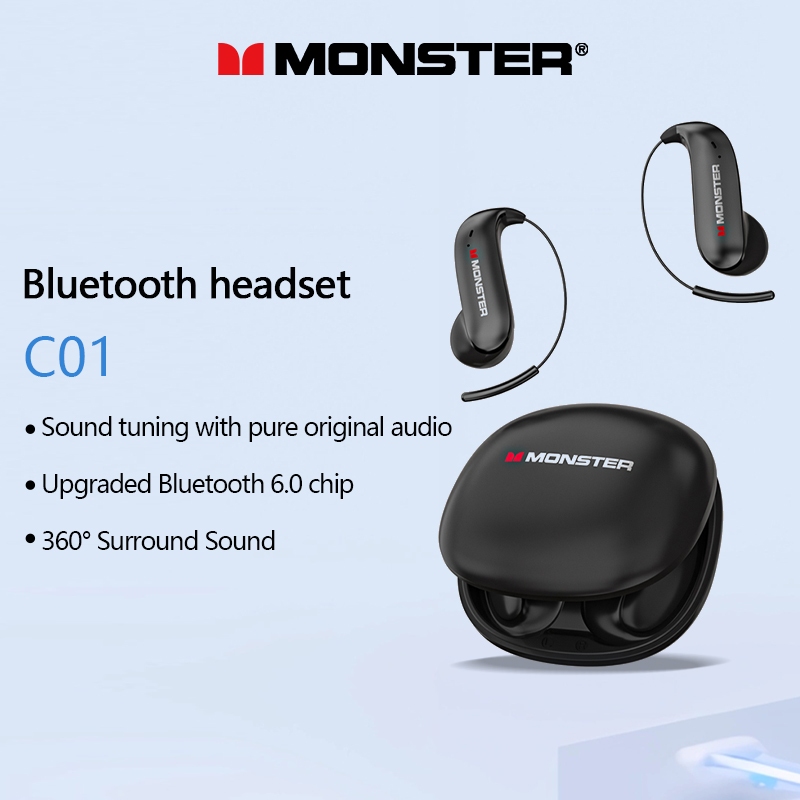 Monster C01 Fone De Ouvido Bluetooth Sem Fio Hifi Som Estéreo Até 48