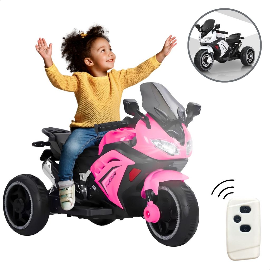 Moto Elétrica Infantil com Controle Remoto Menino Motinha Triciclo