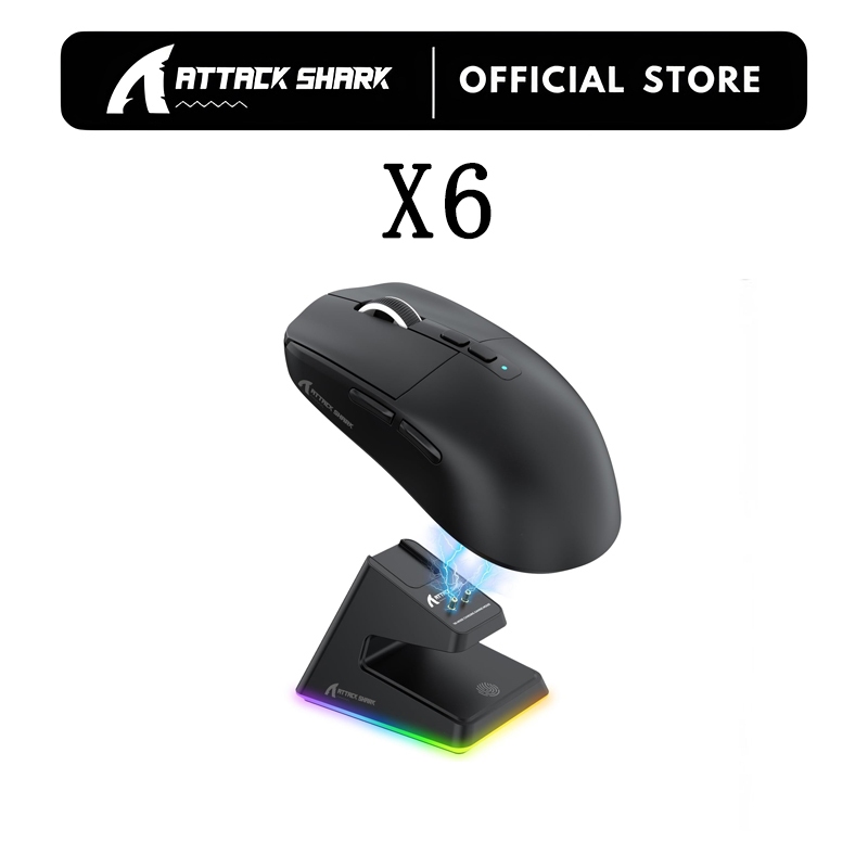 Mouse Bluetooth Attack Shark X6 Conexão Tri-Modo Base De Carregamento