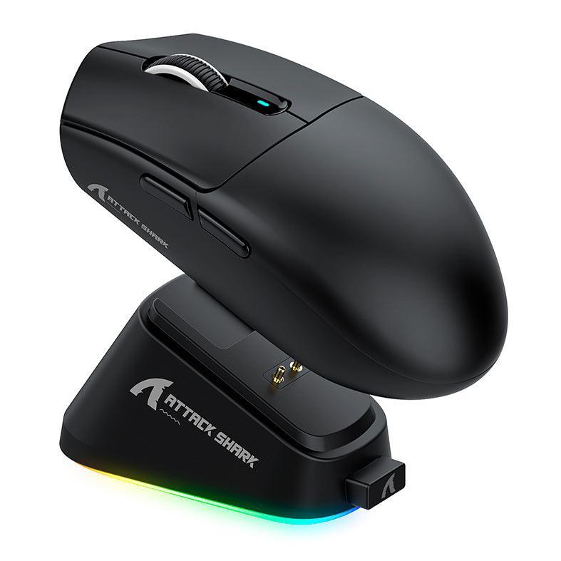 Mouse Gamer Attack Shark G3PRO, 25000DPI, 5 Botoes, Tri-Mode, Preto — Informática