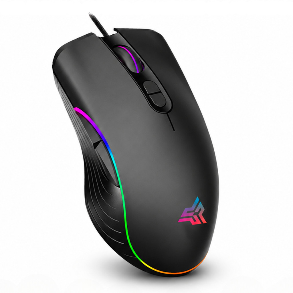 Mouse Gamer Para Jogo Óptico 4800 DPI Ajustável com LED RGB USB PC