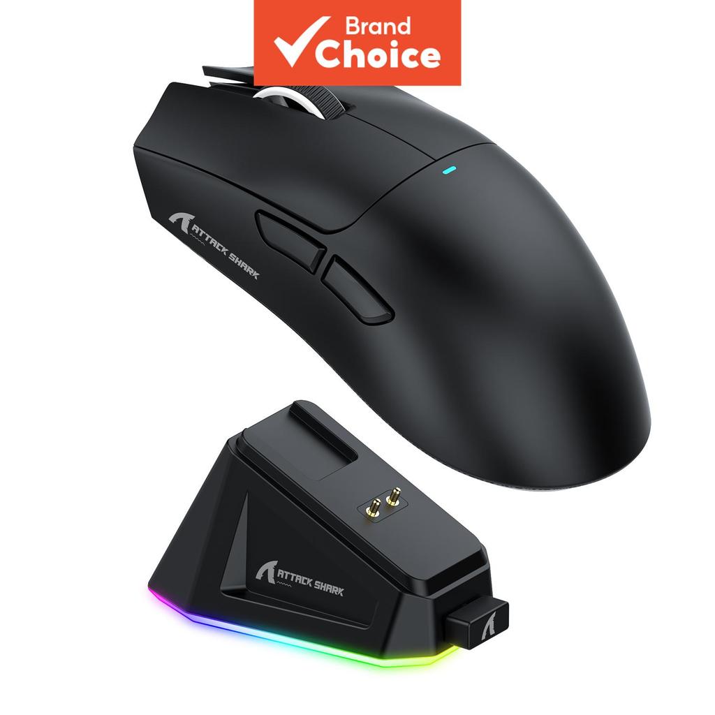 Mouse Gaming Sem Fio Attack Shark 22.000 DPI, RGB, 63 g ultraleve