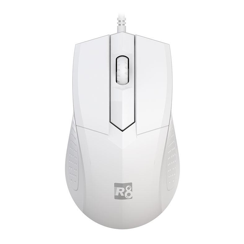 Mouse R8 1607, 1200DPI, 3 Botoes, Branco