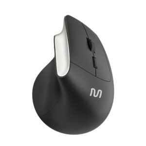Mouse Sem Fio Vertical Clique Silencioso 1600dpi Preto Multi