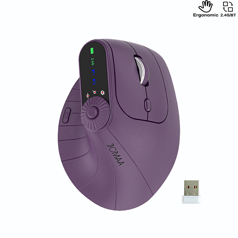 Mouse Vertical Sem Fio Ergonômico BT5.0 De Modo Duplo Com Botão De