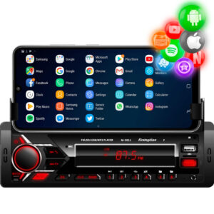 MP3 Player Som Automotivo Bluetooth USB SD FM 1 Din Com Suporte Para
