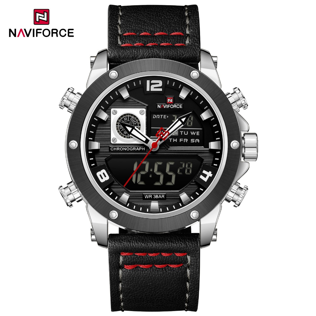 Naviforce 9236 Masculino Dual Display Movement Business Com Relógio