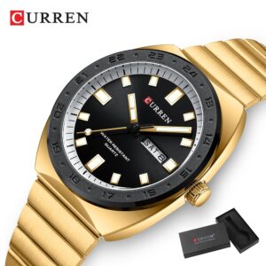 Novo Curren Relógios Masculinos Original Autêntico Aço Inoxidável