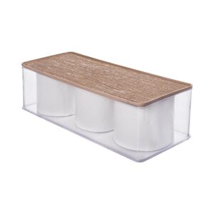 Organizador Encaixa Tampa Textura Madeira Plasutil