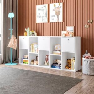 Organizador Estante para Quarto Infantil com 3 Caixas e 7 Nichos Maia