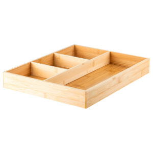 Organizador Gavetas Bambu 4 Divisórias Natural Linha Keep Sustentável