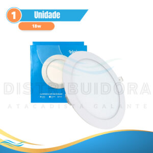 Painel Luminária Led de Embutir Redondo 18w e 24w 6500k Branco Frio