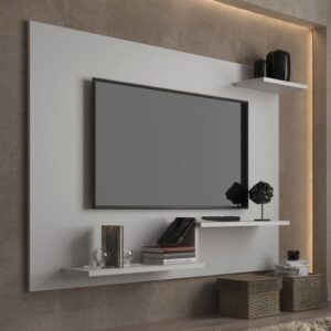 Painel para TV Até 43 Polegadas Denver 3 Prateleiras Branco Jcarvalho