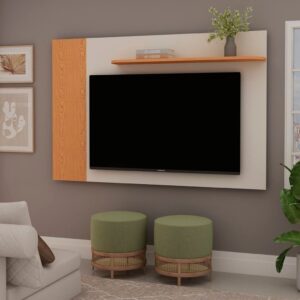 Painel para TV até 55 Polegadas 140CMX90CM 1 Prateleira Bege