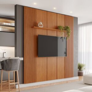 Painel para TV até 75 Polegadas 100% Mdf 234CMX250CM Prateleira Apolo