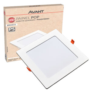 Painel Plafon Quadrado Embutir 12W Luz Branca 6500K Luminária de