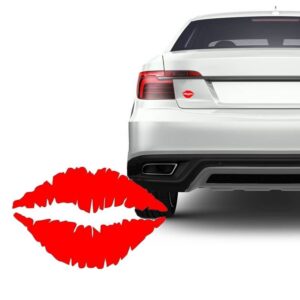 Par Adesivos Emblema Beijo, Boca, Batom Vermelho Carro Moto