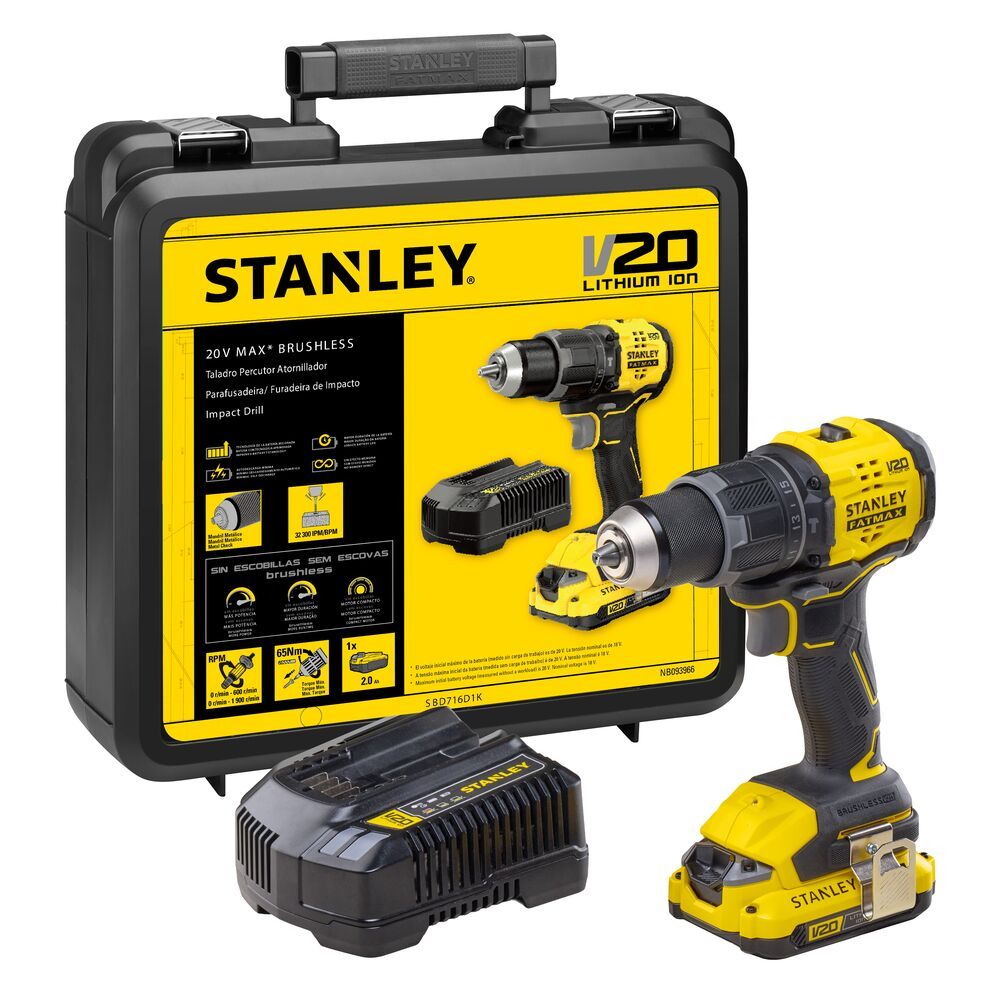 Parafusadeira e Furadeira de Impacto Stanley SBD716D1K 13mm Com