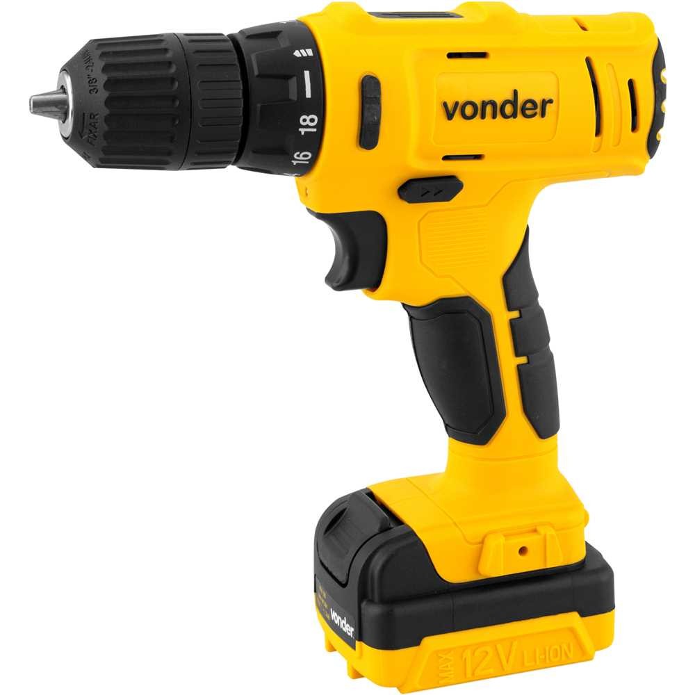 Parafusadeira Furadeira A Bateria Sem Impacto 12V Vonder