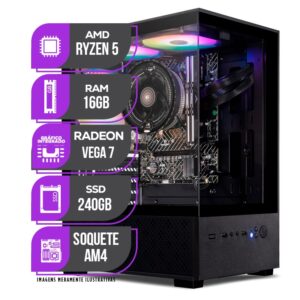 PC Gamer Mancer, Amd Ryzen 5 5600GT, Vega 7, 16GB DDR4, SSD 240GB